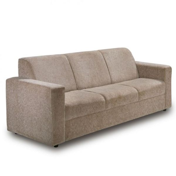 SOFÁ CHENILLE BEGE 3 LUGARES